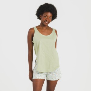 Pijama corto algodón Geminis verde