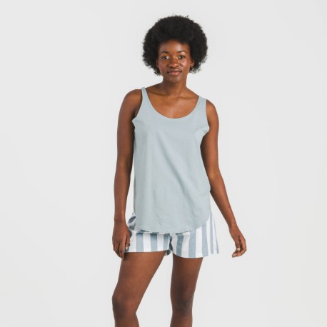 Pijama corto algodón Raya Elvis indigo