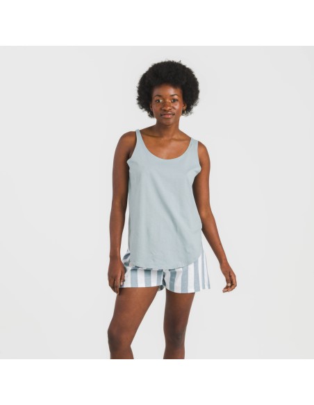 Pijama corto algodón Raya Elvis indigo