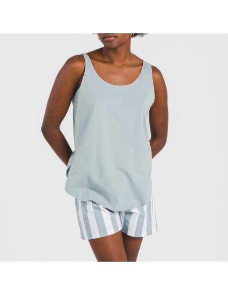 Pijama corto algodón Raya Elvis indigo