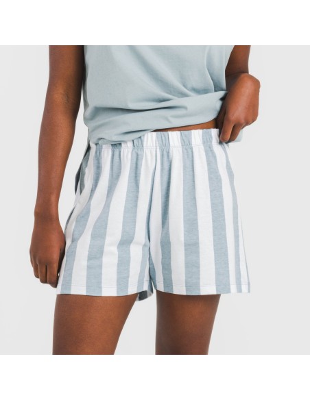 Pijama corto algodón Raya Elvis indigo