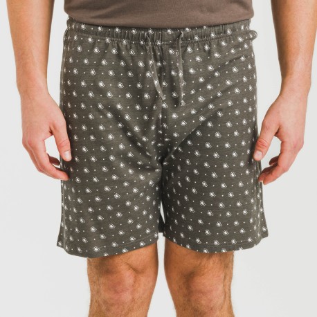 Pijama corto algodón hombre Cachemir petroleo