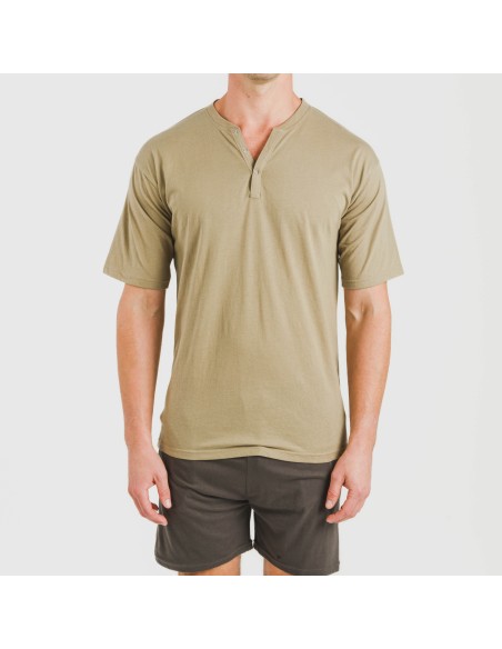 Pijama corto hombre con botones verde cacería - petroleo