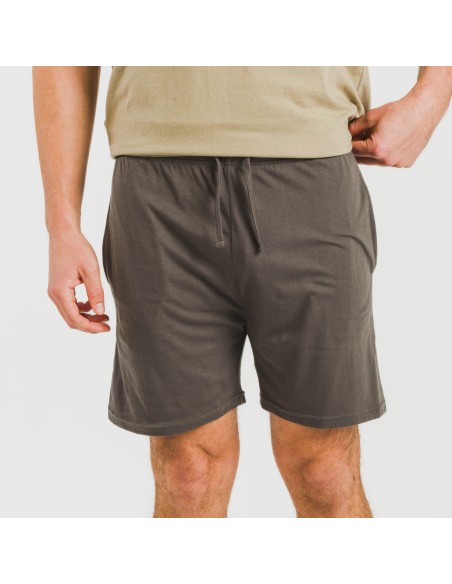 Pijama corto hombre con botones verde cacería - petroleo