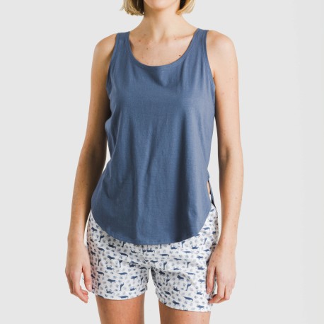 Pijama corto algodón Saachi azul