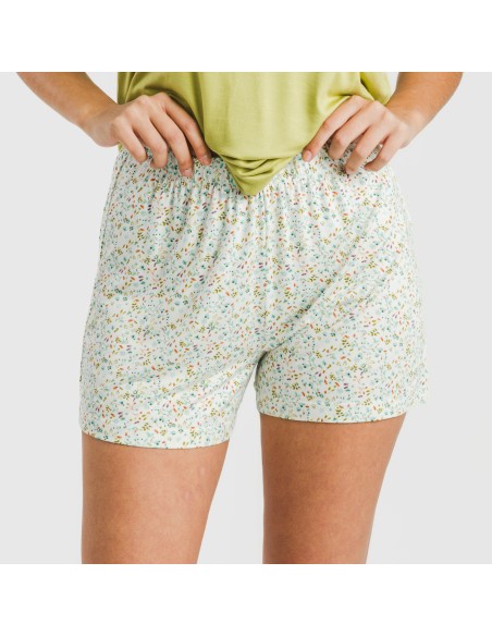 Pijama tirantes mujer viscosa Geminis verde