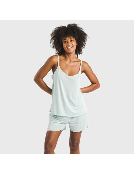 Pijama tirantes mujer soft Banita celeste