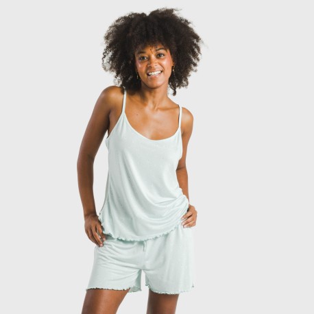 Pijama tirantes mujer soft Banita celeste