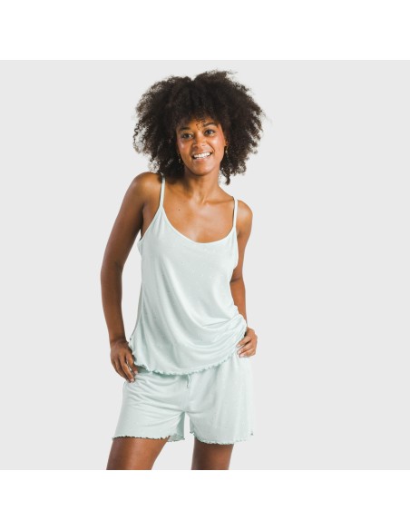 Pijama tirantes mujer soft Banita celeste