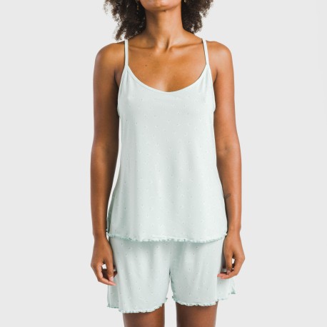 Pijama tirantes mujer soft Banita celeste