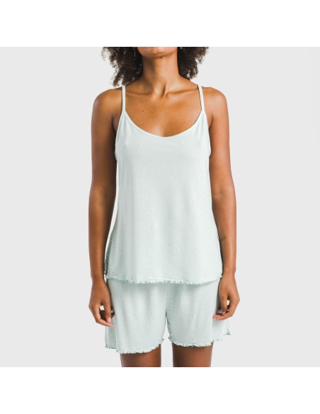 Pijama tirantes mujer soft Banita celeste