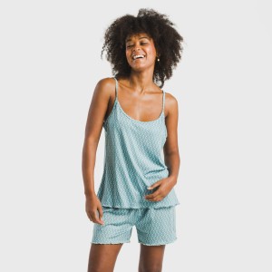Pijama tirantes mujer soft Walia agua marina 2