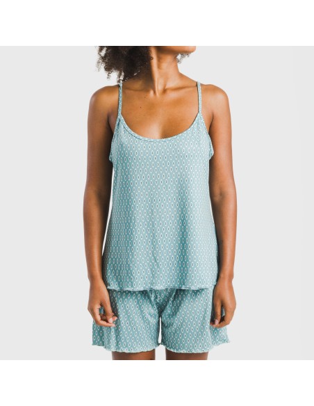Pijama tirantes mujer soft Walia agua marina
