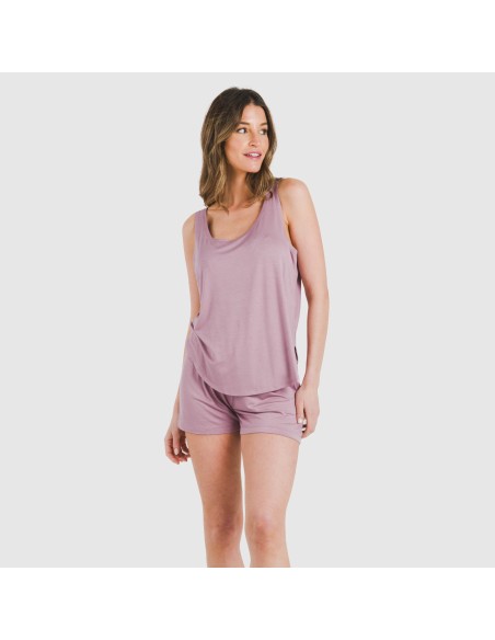 Pijama tirantes mujer viscosa liso