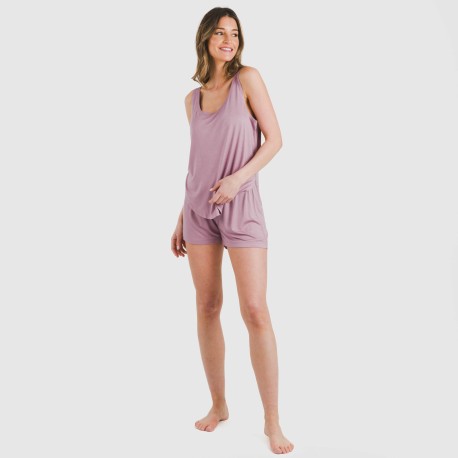 Pijama tirantes mujer viscosa liso