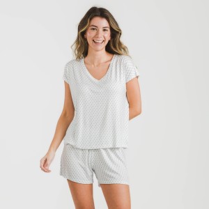 Pijama corto manga fluida viscosa mujer Verso indigo