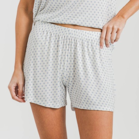 Pijama corto manga fluida viscosa mujer Verso indigo