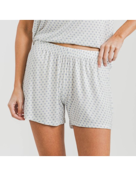 Pijama corto manga fluida viscosa mujer Verso indigo