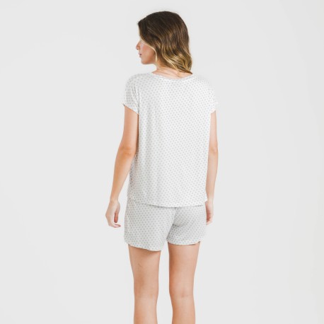 Pijama corto manga fluida viscosa mujer Verso indigo