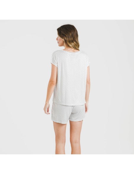 Pijama corto manga fluida viscosa mujer Verso indigo