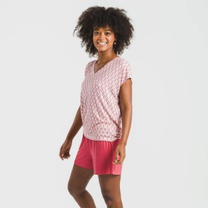 Pijama corto manga fluida viscosa mujer Serbia marsala 2