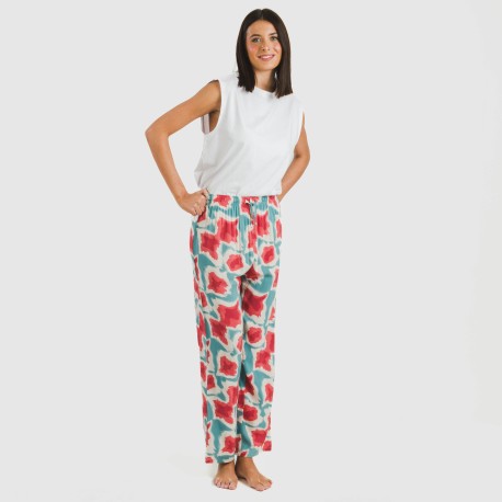 Pantalón viscosa Prometeo agua marina