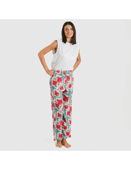 Pantalón viscosa Prometeo agua marina