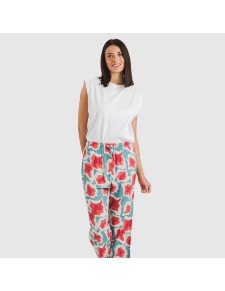 Pantalón viscosa Prometeo agua marina