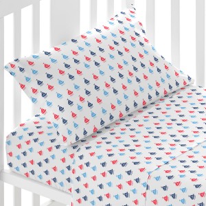 Juego de sábanas algodón Hawat azul cuna 2