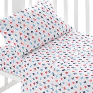 Juego de sábanas algodón Hawat azul cuna