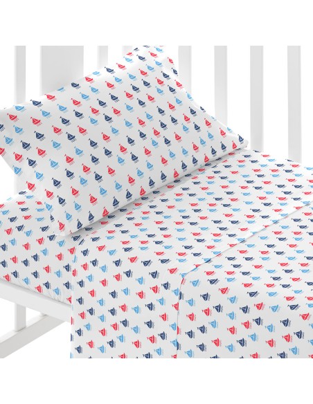 Juego de sábanas algodón Hawat azul cuna