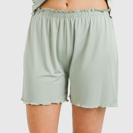 Pijama corto mujer manga fluida soft liso
