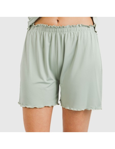 Pijama corto mujer manga fluida soft liso