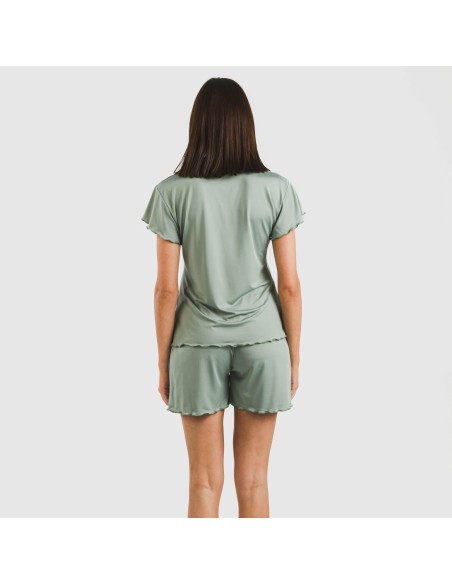 Pijama corto mujer manga fluida soft liso