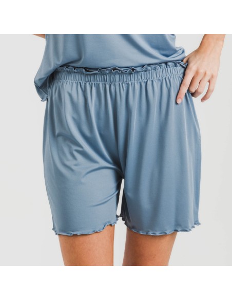 Pijama corto mujer manga fluida soft liso