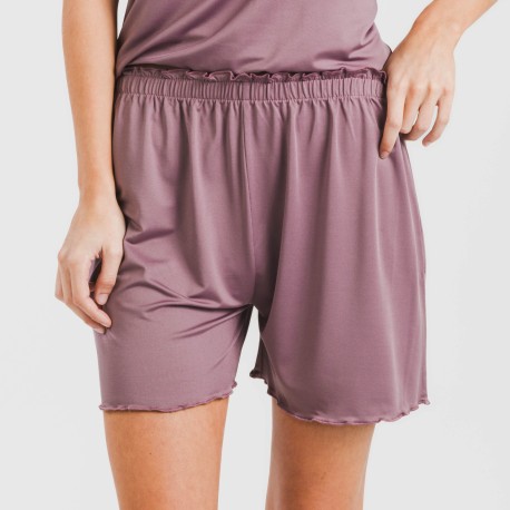 Pijama corto mujer manga fluida soft liso