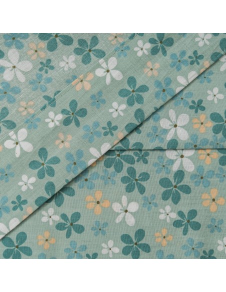 Juego de sábanas algodón Martinuca agua marina cuna