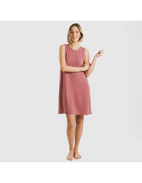 Vestido corto tirantes bambula liso