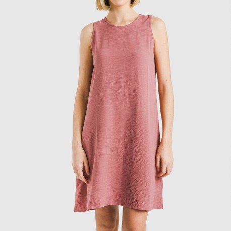 Vestido corto tirantes bambula liso