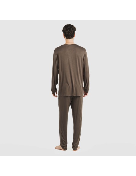 Pijama largo viscosa hombre liso