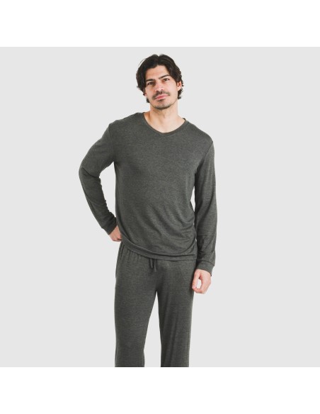 Pijama largo viscosa hombre liso