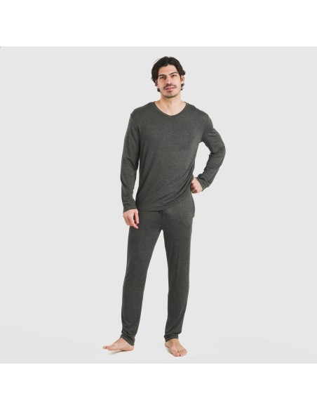 Pijama largo viscosa hombre liso