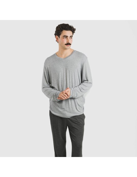 Pijama largo viscosa hombre liso