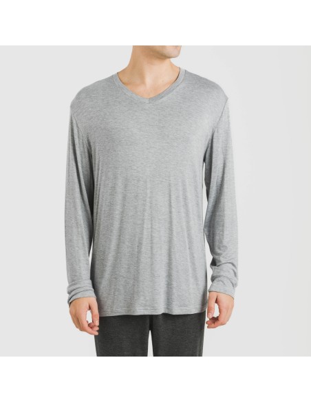 Pijama largo viscosa hombre liso