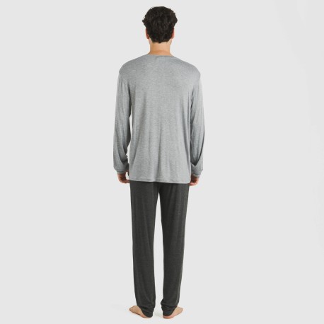 Pijama largo viscosa hombre liso