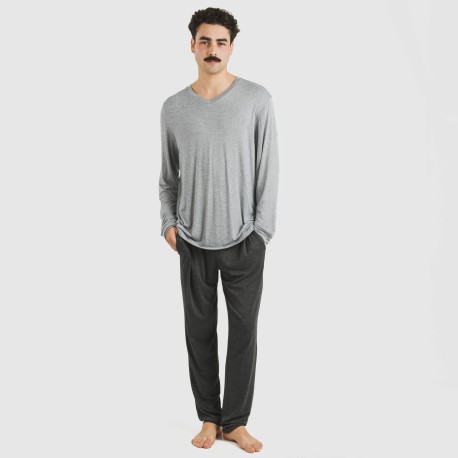 Pijama largo viscosa hombre liso