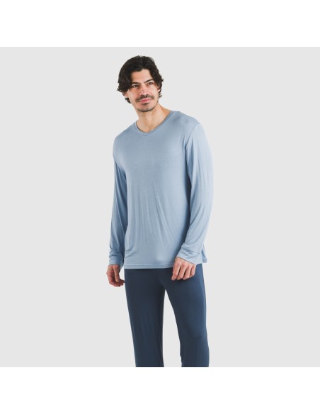 Pijama largo viscosa hombre liso