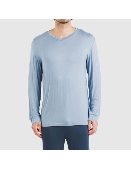 Pijama largo viscosa hombre liso