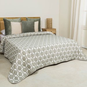 Colcha doble tela jacquard  Sunnies verde seco