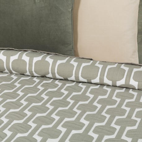 Colcha doble tela jacquard  Sunnies verde seco